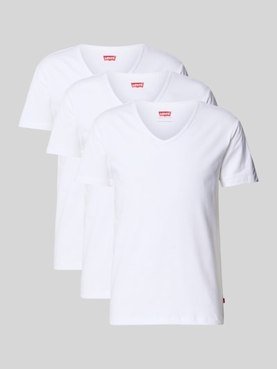 Levi's® t-shirt o kroju regular fit z czystej bawełny w zestaw 3 szt. model 'SOLID' Biały 1