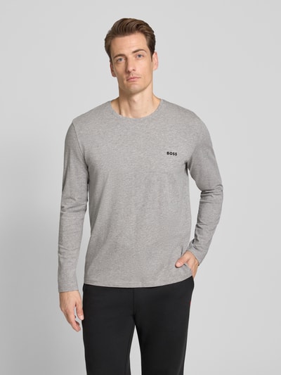 BOSS Regular Fit Langarmshirt aus Baumwoll-Mix Modell 'MIX&MATCH' Mittelgrau 4
