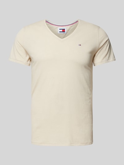 Tommy Jeans T-shirt met labelstitching Beige - 2