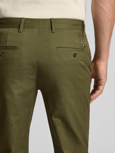 Tommy Hilfiger Straight fit chino van katoenmix Olijfgroen - 3
