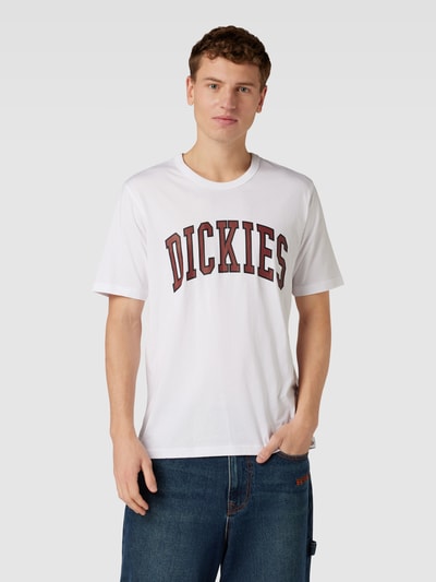 Dickies T-shirt met labelprint, model 'AITKIN' Wit - 4