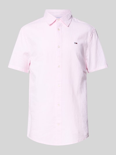Tommy Jeans Regular fit vrijetijdsoverhemd van een mix van katoen en linnen
 Lichtroze - 2