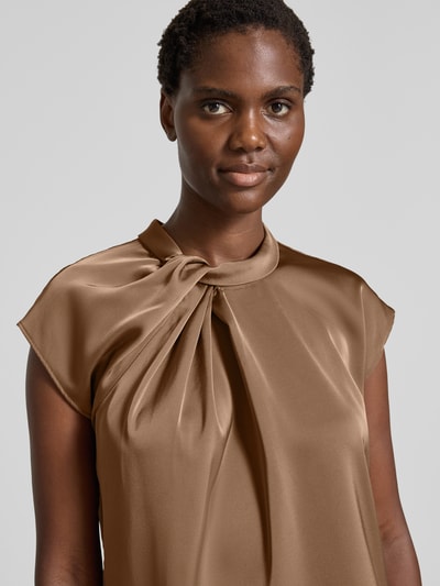 Neo Noir Blusenshirt mit Stehkragen Mittelbraun 3