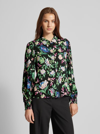 YAS Regular fit overhemdblouse van viscose, model 'ALIRA' Petrol - 4