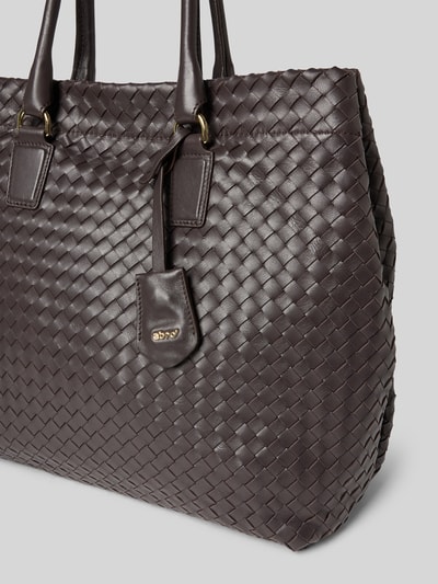 Abro Shopper mit Logo-Applikation Modell 'Rooftop' Dunkelbraun 3