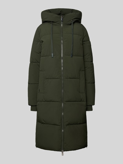 MOS MOSH Gewatteerde lange jas met capuchon, model 'Ollie' Donkergroen - 2