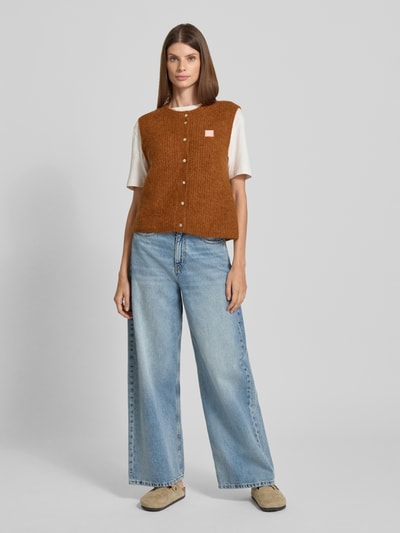 American Vintage Mouwloos vest met labelpatch Cognac gemêleerd - 1