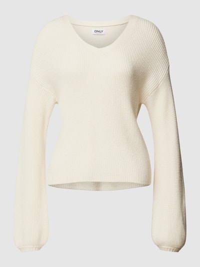 Only Gebreide pullover met boothals, model 'KATIA' Beige - 2