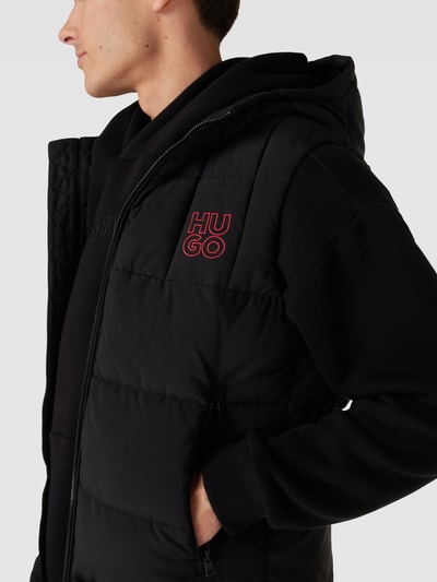 HUGO Bodywarmer met labelstitching, model 'Balti' Zwart - 3