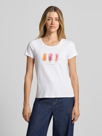 MORE & MORE T-Shirt mit Motiv-Print und Rundhalsausschnitt Weiss 4