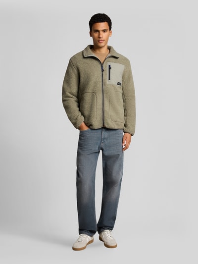 Tom Tailor Denim Teddyjacke mit Brusttasche Oliv 1