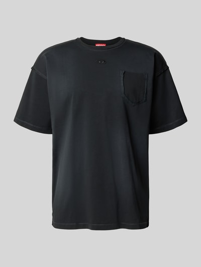 Diesel T-shirt met borstzak model 'T-POCK' Zwart - 2