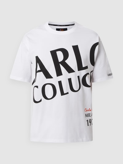Carlo Colucci T-Shirt mit Logo-Print  Weiss 2