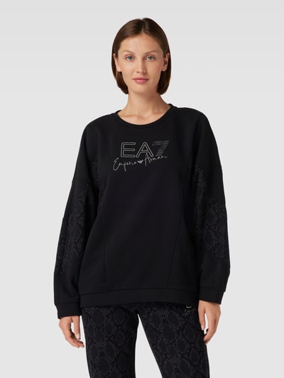 EA7 Emporio Armani Sweatshirt mit Label-Print Black 4