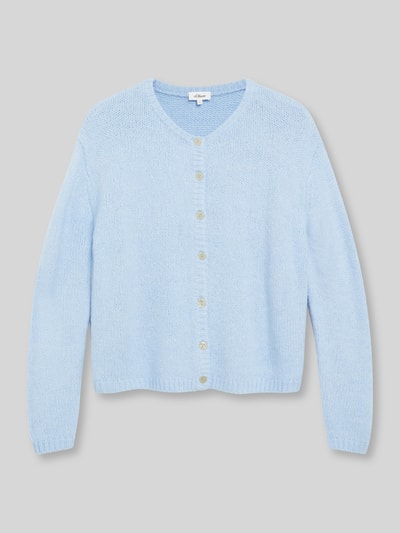 s.Oliver RED LABEL Regular fit gebreid jack van alpaca met ronde hals Lichtblauw - 2