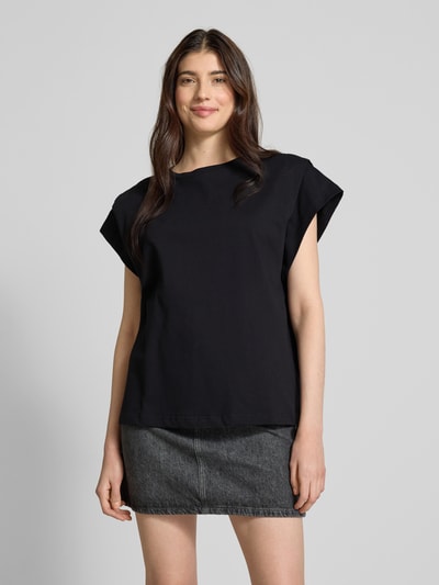 ba&sh T-shirt z prążkowanym okrągłym dekoltem Czarny 4