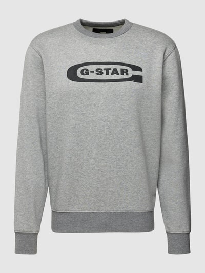 G-Star Raw Sweatshirt mit Label-Print Mittelgrau Melange 2