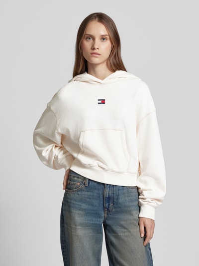 Tommy Jeans Bluza z kapturem o pudełkowym kroju z kieszenią kangurką Złamany biały 4