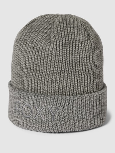 Roxy Beanie met labelstitching, model 'FREJA' Lichtgrijs - 1