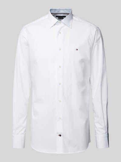 Tommy Hilfiger Regular fit zakelijk overhemd met labelstitching, model 'John' Wit - 2