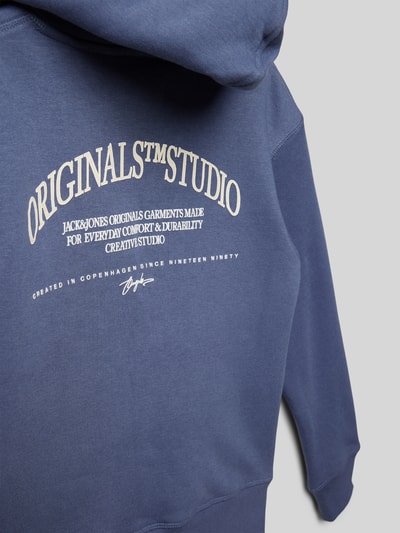 Jack & Jones Hoodie mit Label-Print Modell 'FREDERIKSBERG' Blau 2