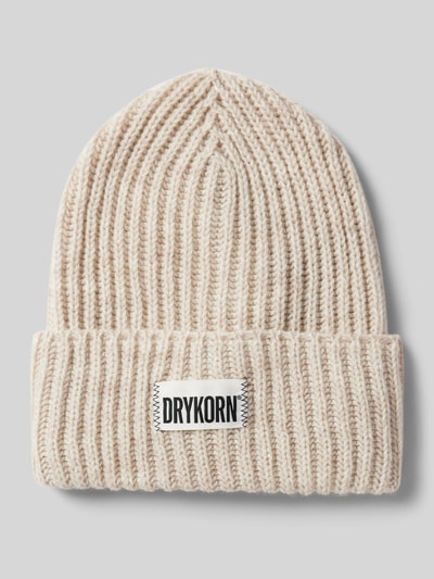 Drykorn Czapka beanie z naszywką z logo model ‘SEANIA’ Piaskowy 1