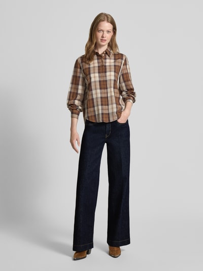 MAC Wide Fit Jeans mit Viskose-Anteil Modell 'Palazzo' Dunkelblau 1