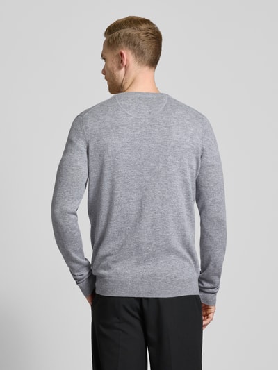 Fynch-Hatton Strickpullover mit V-Ausschnitt Silber 5