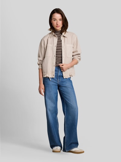 Tom Tailor Denim Slim Fit Blusentop aus Viskose-Mix Mittelbraun 1