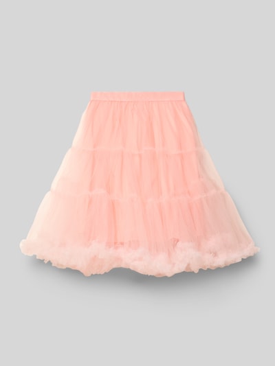 Produktfoto, Regular Fit Rock aus Mesh von Steiff in zartem Rosa, A-Linie, Rüschenbesatz, elastischer Bund, blickdichter Unterrock.