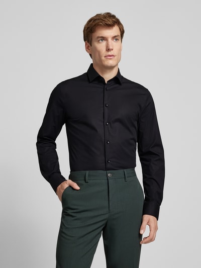 s.Oliver BLACK LABEL Koszula biznesowa o kroju slim fit z dodatkiem streczu Czarny 4