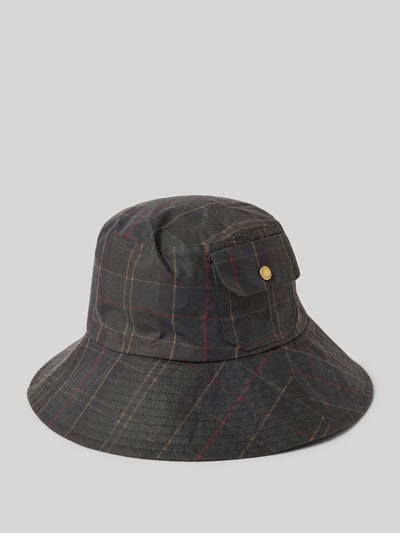 Barbour Bucket Hat aus gewachster Baumwolle Modell 'SCARLET' Oliv 1