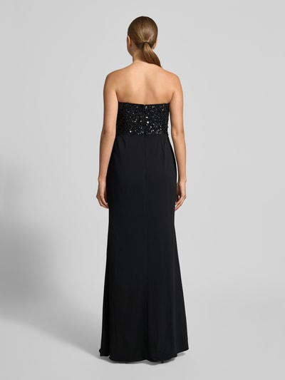 Adrianna Papell Abendkleid mit Volants und Pailletten Black 5