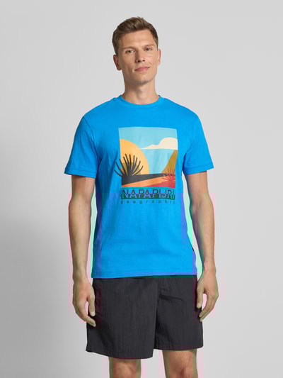 Napapijri T-Shirt mit Label-Print Modell 'ARBIA' Royal 4