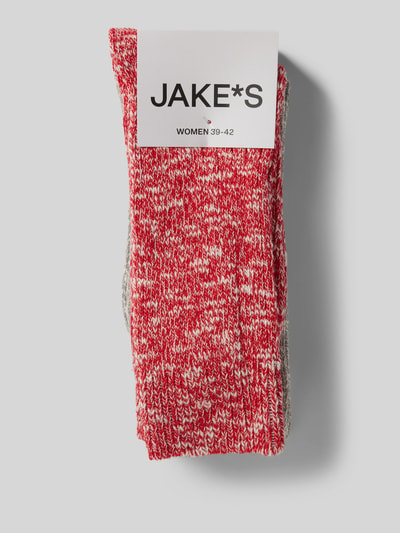 Jake*s Casual Socken in Melange-Optik Rot 3