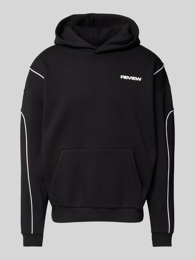 REVIEW Hoodie mit Label-Print Black 2