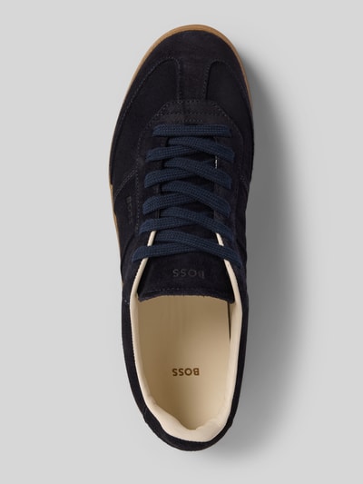 BOSS Lage sneakers van echt runderleer, model 'BRENTA_TENN_FULLSD' Donkerblauw - 3
