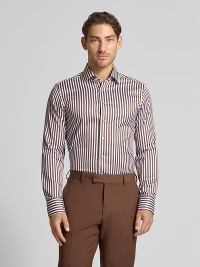 ETERNA Slim fit zakelijk overhemd met knoopsluiting Cognac - 4