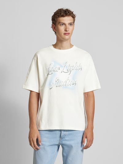 Low Lights Studios Oversized T-shirt met labelprint, model 'CHROMATIC' Offwhite - 4