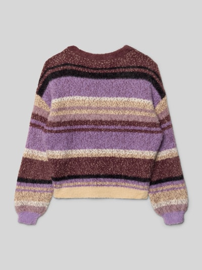 s.Oliver RED LABEL Sweter z dzianiny o kroju regular fit z wielokolorowym wzorem Bordowy 3