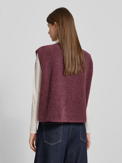 American Vintage Relaxed Fit Weste mit Logo-Patch Modell 'Hoktown' Bordeaux Melange 5