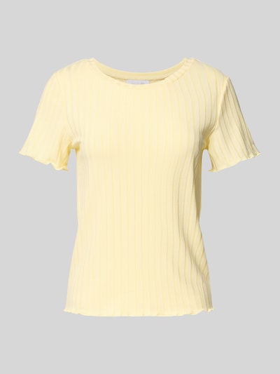 Rich & Royal T-Shirt mit Strukturmuster Hellgelb 2