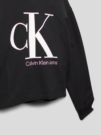 Calvin Klein Jeans Hoodie met labelprint, model 'REVEAL' Zwart - 2