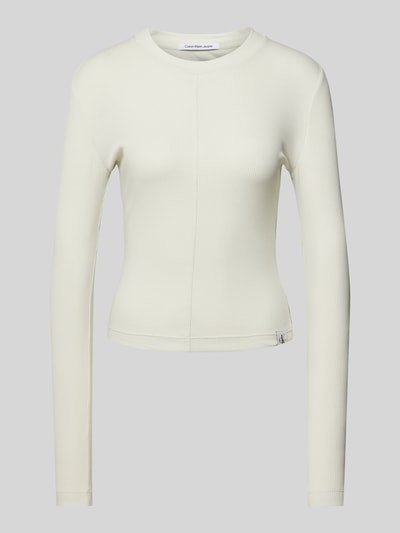 Calvin Klein Jeans Longsleeve mit Label-Patch Modell 'SEAMING' Offwhite 2