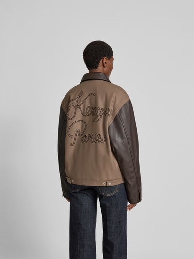 Kenzo Regular Fit Jacke aus Schurwoll-Mix Taupe 5