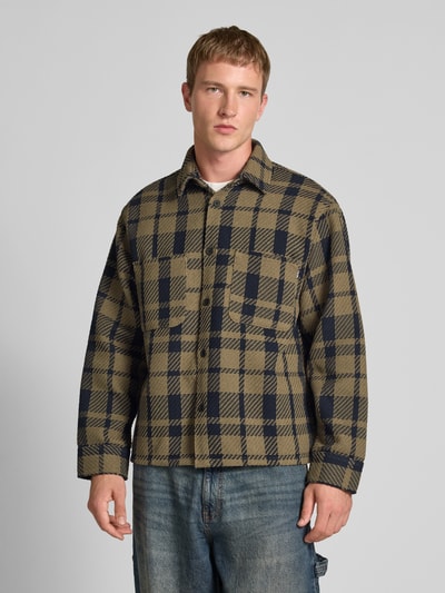 REVIEW Regular fit vrijetijdsoverhemd met borstzakken Olijfgroen - 4