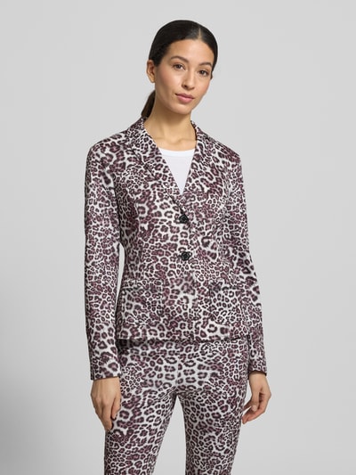 Marc Cain Slim Fit Blazer mit Allover-Animal-Print Sand 4