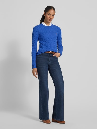 Polo Ralph Lauren Gebreide pullover van een mix van wol en kasjmier, model 'JULIANNA' Koningsblauw - 1