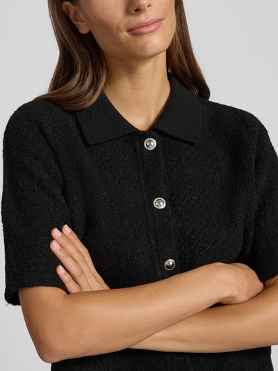 Vero Moda Regular Fit Strickjacke mit Schmuckknöpfen Modell 'DIANA' Black 3