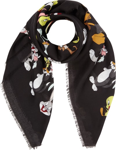 Codello Tuch mit Looney Tunes-Print und Fransen Schwarz 3